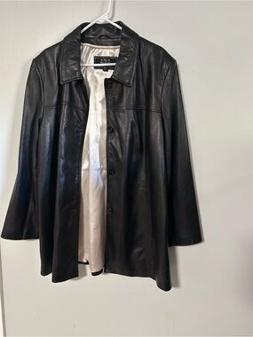 Wilsons Leather Women’s Black Button-Front Leather Jacket
